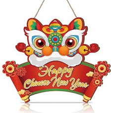 ANHUIB Laimingų kinų Naujųjų metų medinis ženklas Sienų meno dekoras