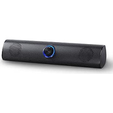 Defender Z11 PC Soundbar 2.0 - Compact Monitor Speaker with LED Volume Control, USB Power, 6W RMS, 3.5mm Jack (Black)