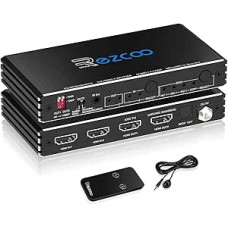 HDMI Splitter 4K 60Hz ARC/eARC for Soundbar HDMI Switch Bi-Direction 1 In 2 Out or 2 Input to 2 Output SPDIF 5.1CH Breakout D-olby Vision Atmos HDR CEC HDCP2.2 Scaler 4K 1080 for Xbox, PS5, SONOS ARC