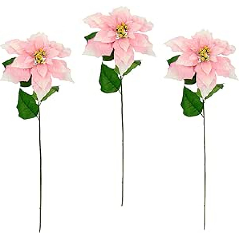 Dirbtinė puansetija gėlė su blizgučiais Dirbtinė gėlė puansetija Kalėdos Vienintelė gėlių šaka Kalėdų dekoracijos Kalėdų gėlė Kalėdų puokštė Dovanų stalo puošmena Stalo puošmena Stalo puošmena