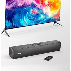 VEVOR Soundbar for Smart TV, 2.0 Channel, 450mm Compact TV Speaker for Projector, Bluetooth AUX Port, Remote Control, 80W Surround Sound System for PC Home Theater Audio