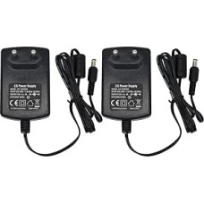 Security-01 Pack of 2 AC to DC 12 V 2 A Power Supply Adapter, Connector 5.5 mm x 2.1 mm for CCTV Camera DVR LED String Light