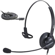 MKJ Telephone Headset with Microphone Noise Cancelling RJ9 Telephone Headset