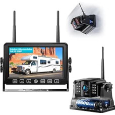 Fookoo DCX701 HD Magnetic Wireless Reversing Camera, 1080P 7 Inch IPS Monitor & Rechargeable Reversing Camera, Low Consumption, 1 Min. DIY Assembly, Drillless with Recording for Car, Motorhome
