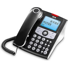 SPC Elegance ID - fiksuotojo ryšio telefonas su apšviečiamu ekranu, 2 tiesioginėmis atmintimis, telefonų knyga, skambinančiojo ID, laisvų rankų įranga ir praleisto skambučio indikatoriumi - juodas