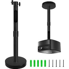 Universal Ceiling Mount for Projector Wall Mount Aluminium Alloy 360° Swivelling up to 4 kg Ceiling Distance 20-40 cm Black with 5 x Thread Universal Adapter