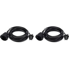 REV Extension Cable, 5 m, Extension 3680 W, Power Cable H05VV-F, Black (Pack of 2)