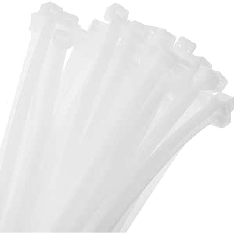 50 x 100 cm itin ilgas savaime užsifiksuojantis nailoninis kabelis, skirtas kabelių valdymui, baltas