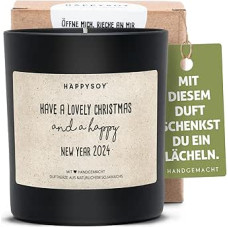 Christmas Scented Candle Soy Scented Candle in Glass with Saying Natural Handmade - Sustainable Personal Christmas Gift - Boyfriend Girlfriend Parents Mum Dad Grandma Grandpa New Year 2024