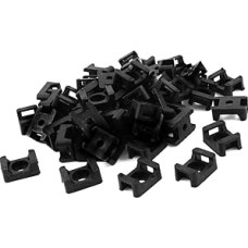 Black Plastic 9mm Wire Buddle Cable Tie Mount Saddle 100pcs