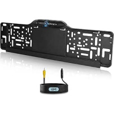 Rimoody Rückfahrkamera 1080P AHD für EU-Kennzeichen - Kabellose Einparkhilfe mit 7X LEDs, IP67 Wasserdicht, 100° Weitwinkel, 3-Modustaste (CVBS/720P/1080P) für Auto