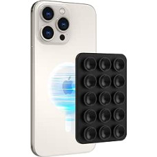 AHASTYLE Silicone Suction Cup Phone Holder for iPhone 17/16/15/14/13/12 Series, Magnetic Suction Cup for iPhone MagSafe Phone Case, Mirror Shower Phone Holder, for TikTok Videos and Selfies