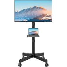 MOUNTUP TV Ständer Rollbar für 23-60 Zoll Plasma/LCD/LED Fernseher, Höhenverstellbarer mit Neigungsfunktion Fernsehstand bis 35kg, Max. VESA 400x400 mm, EU1117B