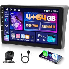 5G WiFi 4+64G Android Car Radio for Nissan Navara 2006-2014 Wireless Carplay Android Car, 9 Inch IPS Screen Car Radio with Navigation Bluetooth 5.0 FM/RDS SWC Reversing Cam