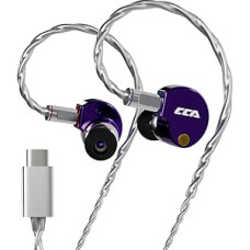 CCA Phoenix In-Ear Monitor Headphones, Dual Magnetic Drivers, IEM with Clear HiFi Sound and Deep Bass, Professional Gaming Earphones Made of Full Metal for Musicians, Singers and Audiophiles (USB-C