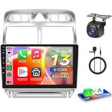 8 branduolių 4 + 64G: Hodozzy Carplay automobilinis radijas Peugeot 307 2002-2013 Android automobilinis radijas su navigacija, 9 colių jutiklinis ekranas su WiFi/GPS/RDS/FM/Bluetooth/USB/DSP
