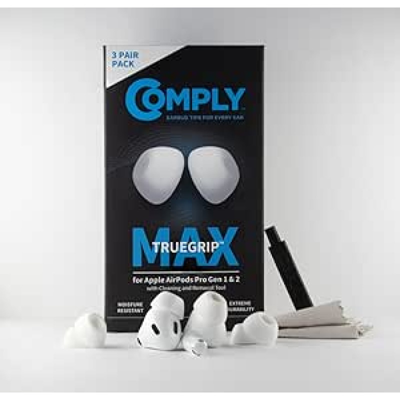 Comply TrueGrip MAX | Aukščiausios kokybės atminties putų pakaitiniai ausų kištukai 