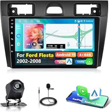 4GB+64GB Carplay Autoradio für Ford Fiesta 2002-2008 Con GPS, Bluetooth Auto Stereo jutiklinis ekranas su belaidžiu 