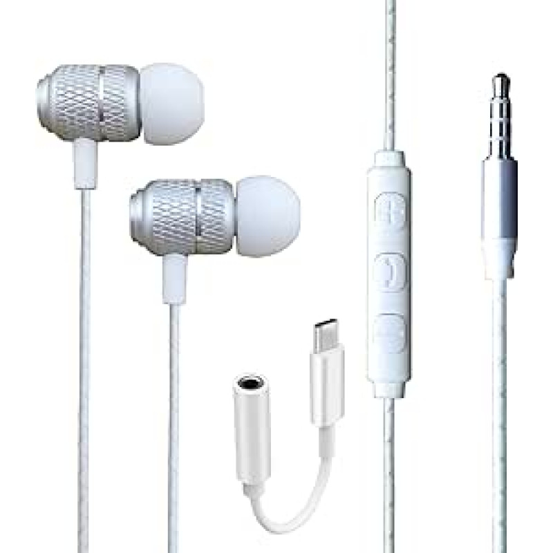 reichlich® ausinės, Samsung Galaxy A3, A5, A7, A5 2016, A3, 2016, A7 2017, laidinės bosinės stereofoninės ausinės su nuotolinio valdymo pultu ir mikrofonu su 3,5 mm lizdu