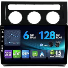 [6G + 128G, Octa-Core] - MSD Car Radio for VW Touran (2003-2010) Android 15 GPS Navigation Radio CarPlay Android Car Steering Wheel Control Dual Band WiFi DSP DAB Reversing Camera MIC 2 DIN 10.1 Inch