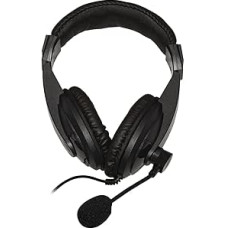 LINK LKHS1X35 1 x 3,5 mm garso ausinės su mikrofonu ir pasukama jungtimi - juodos spalvos