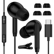 USB-C-Kopfhörer für Samsung Galaxy S25 Ultra S24 S23 S22 S21 A17 A16 A15 A56 A55 A54 A36 A35, Typ C In-Ear-Kopfhörer mit Mikrofon und Lautstärkeregler für iPhone 17, Air, 16e, 15 Pro, Google