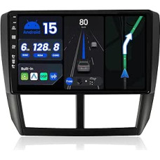 [6G+128G] - Android 12 IPS Car Radio Fits Subaru Forester (2008-2012) - Wireless CarPlay/Android Car/DSP - LED Camera & Mic - 9 Inch 2 DIN - DAB Steering Wheel Control Fast Boot 360 Camera