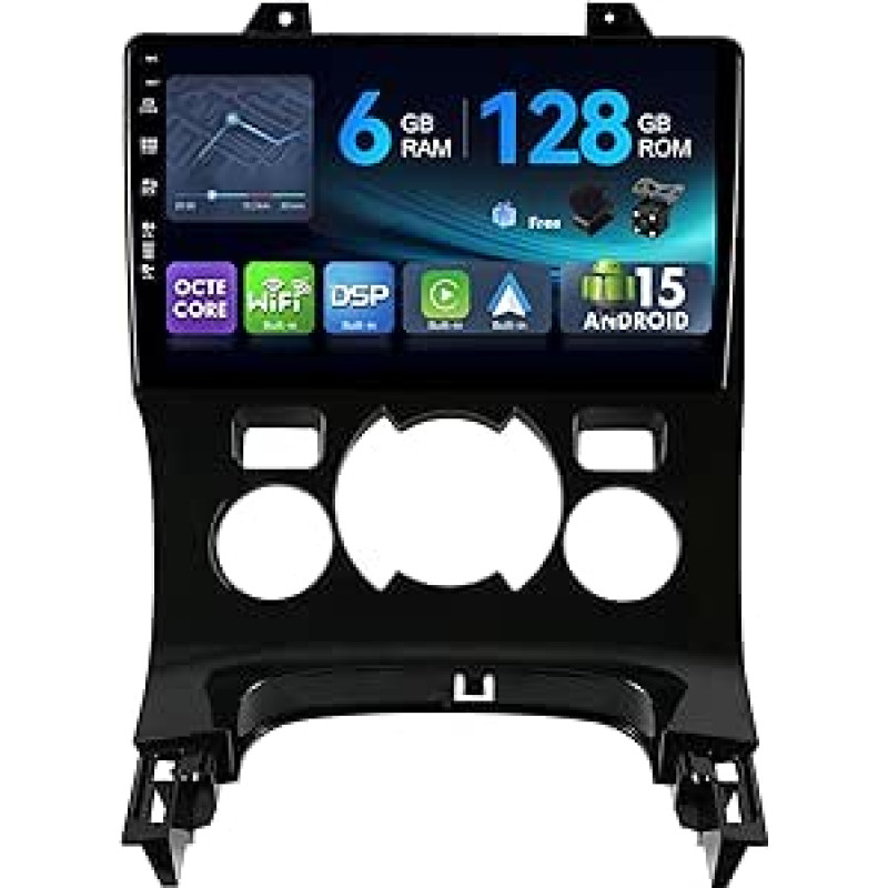 [6G + 128G, aštuonių branduolių] - MSD automobilinis radijas Peugeot 3008 (2013-2018) | Android 15 GPS navigacijos radijas | CarPlay Android automobilio vairo valdymas Dual Band WiFi DSP DAB | atbulinės eigos kamera MIC | 2 DIN