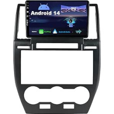 SXAUTO Android 14 IPS Car Radio for Land Rover Freelander 2 (2007-2012) - Built-in CarPlay / Android Car - Reversing Camera Free - Steering Wheel Control DAB Fast-Boot WiFi DSP - 2 DIN 9 Inch