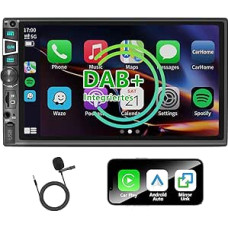 7 colių dvigubo DIN formato automobilinis radijas su belaidžiu 