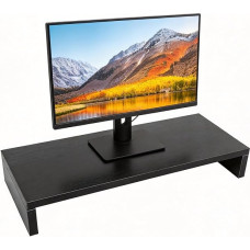 Medinis monitoriaus stovas Stalo organizatorius LED LCD kompiuterio monitoriaus stovas Universalus kompiuterio nešiojamojo kompiuterio televizoriaus laikiklis Organizatorius Lentyna 50x20x7.7cm (juoda)