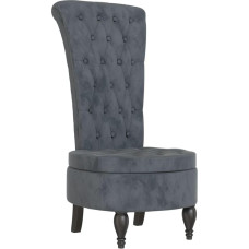 vidaXL minkšta kėdė su aukštu atlošu Tamsiai pilka aksomo sagomis