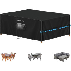 Dangtis Sodo baldai Neperšlampamas brezentas Sodo baldai atsparūs UV spinduliams 420D Oxford Lounge baldų dangtis, apsauginis dangtis sodo baldų stalui ir kėdėms, balkono baldams, sofai, baseinui 300 x 200 x 90 cm