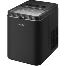 COMFEE RCI12BL1EU(E) ledo kubelių aparatas, 8 ledo kubeliai per 6 min., 12 kg/24 val., 1,3 l vandens rezervuaras, savaiminio išsivalymo funkcija, kompaktiškas ledo gaminimo aparatas, įskaitant ledo semtuvėlį ir krepšį namams - juodas