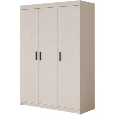 Mirjan24 Kleiderschrank Elena 3D, Drehtürenschrank, Farbauswahl, 3-türig Schrank, Weiß, Sonoma, Lefkas (Beige)