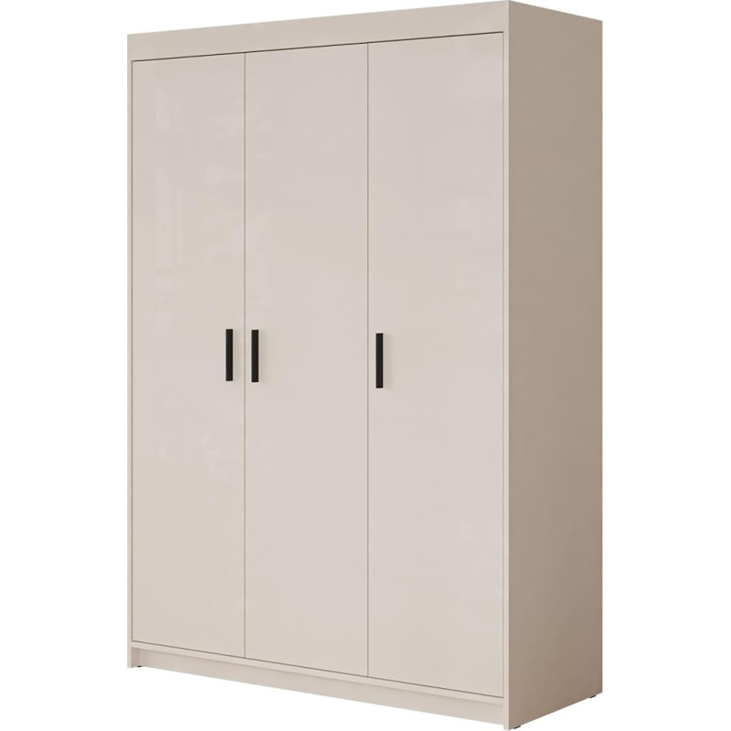 Mirjan24 Kleiderschrank Elena 3D, Drehtürenschrank, Farbauswahl, 3-türig Schrank, Weiß, Sonoma, Lefkas (Beige)