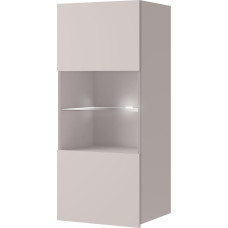 Mirjan24 Calabrini BR05 pakabinama vitrina, atidarymas be rankenų, sandėliavimo spinta, aukšta spinta, svetainės spinta, spinta, vitrina (kašmyras, su baltu LED apšvietimu)