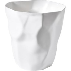 Maža plastikinė šiukšliadėžė Unikali nereguliari susmulkinta šiuolaikinė šiukšliadėžė Atviras šiukšlių konteineris vonios kambariui, biurui, miegamajam, virtuvei (balta)