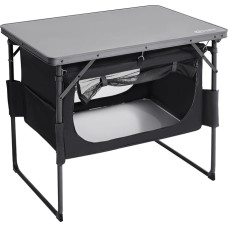 Portalo sulankstomas stovyklavimo stalas su saugykla Išimama spinta Sulankstomas pikniko stalas Aliuminio kompozito viršus Lauko sodo stalas Sulankstomas Patvarus sunkus sunkus BBQ paplūdimio Kempervanas Motorhome Patio