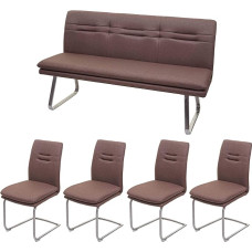 Mendler HWC-H70 Valgomojo komplektas Audinys / tekstilė Šlifuotas nerūdijantis plienas Ruda 160 cm