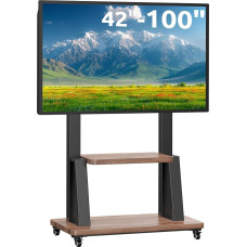 Profesionalus monitoriaus stovas su ratukais, reguliuojamas aukštis, maksimali VESA 900 x 600 apkrova iki 80 kg, skirtas 32-100 colių televizoriui, universalus televizoriaus stovas, skirtas svetainei, miegamajam, biurui, universalus televizoriaus stovas