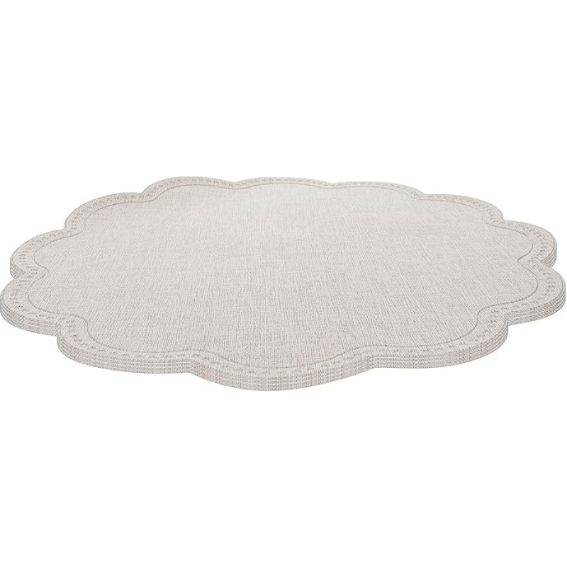 SECFOU 4 Stück Platzsets aus Pu Leder in Blumenform Abwischbare rutschfeste Tischsets mit Hitzeschutz Ölabweisend für Küche und Esszimmer