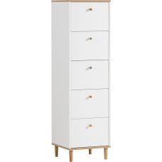Schildmeyer Hilda 155885 Chest of Drawers Matt White / Artisan Oak Decor 40 x 40 x 142 cm