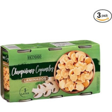 Hacendado Sliced Mushrooms - Pack of 5 (5 x Set of 3) - 15 Small Tins of 150 g (Drip Weight 85 g) - Ideal for Pizza, Sauces & Omelets - Ready to Serve