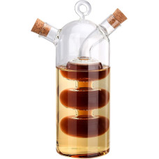 2 in 1 aliejaus ir acto dozatorius, skaidraus stiklo alyvuogių aliejaus buteliukas su kamštiniu kamščiu, virtuvės reikmenys Stiklo stiklas (moliūgo forma)