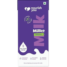 Nourish You Vegetable Based Millet Mlk with Goodness of Ragi, Jowar, Bajra and Oats, Dairy Free, Antibiotics, No Preservatives, Healthy, Vegan, Creamy, Unsweetened, No Added Sugar, 1 Litre