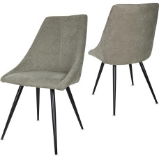 CH80 Valgomojo kėdžių rinkinys iš 2 minkštų kėdžių iki 150 kg - patvarus medžiaginis fotelis - minkšta kėdė (eukaliptas)