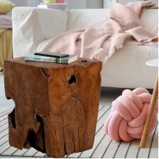 SOLID WOODEN BLOCK STALAS STOOL HEAVY Indo SQUARE STOOL HANDMADE NATURFORM