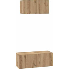 TV Schrank,TV-Schrankset Wandmontiert 2 pcs Artisan-Eiche Holzwerkstoff,TV Board Hängend Schrank Fernsehschrank TV Bank Wohnzimmer Möbel Modern Wandschrank für Wohnzimmer Schlafzimmer