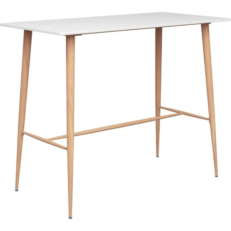 vidaXL Baro stalas Baro stalas Bistro stalas Virtuvės stalas Lounge stalas Valgomasis stalas Baltas 120 x 60 x 105 cm Metalas MDF